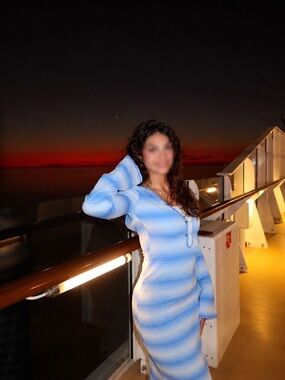 Blue Ombre Knit Bodycon Dress